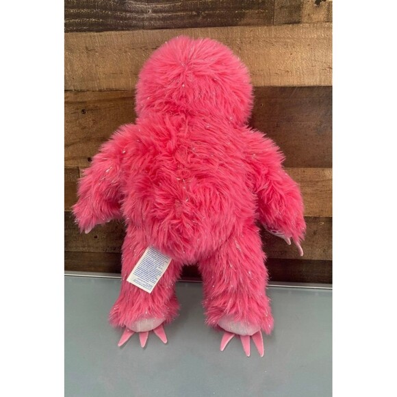 BUILD A BEAR Sloth Pink Sparkle Glitter Fuzzy Plush with Sticky Hands  18" - Picture 3 of 6